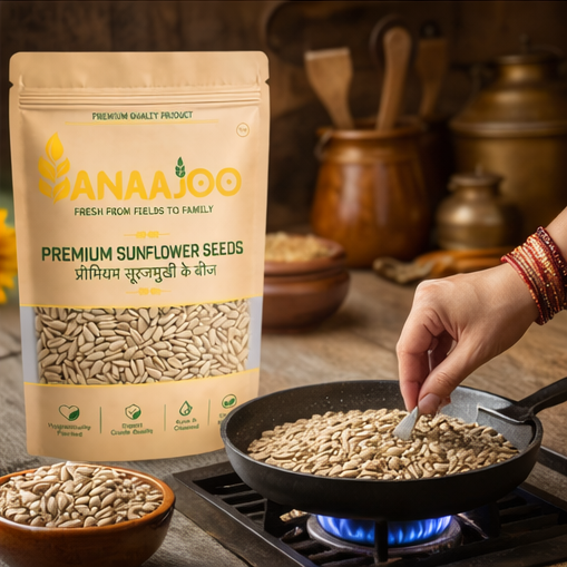 Anaajoo Premium Sunflower Seeds (प्रीमियम सूरजमुखी के बीज) | Healthy Super Seeds, Chemical-Free, Nutrient-Rich