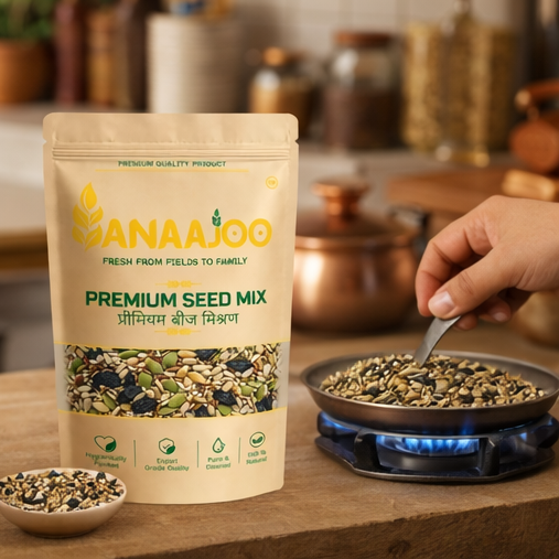 Anaajoo Premium Seed Mix (प्रीमियम बीज मिश्रण) | 8-in-1 Superfood Mix, Healthy Snack, Chemical-Free