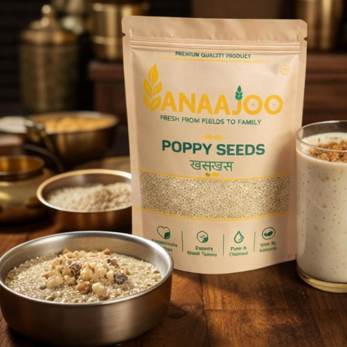 Anaajoo Poppy Seeds (खसखस) | Premium Khas Khas, Chemical-Free, Rich Texture & Natural Seeds