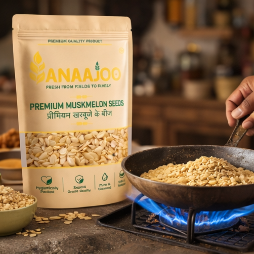Anaajoo Premium Muskmelon Seeds (प्रीमियम खरबूजे के बीज) | Magaj Seeds, Nutrient-Rich, Chemical-Free