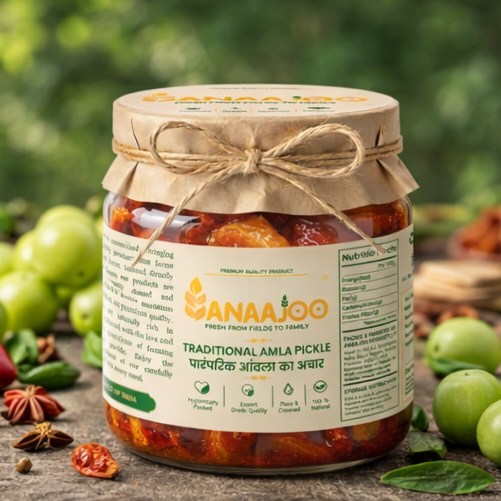 Anaajoo Traditional Amla Pickle (पारंपारिक आंवला का अचार) | Handmade, Chemical-Free, Authentic Homemade Taste