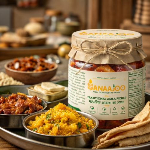 Anaajoo Traditional Amla Pickle (पारंपारिक आंवला का अचार) | Handmade, Chemical-Free, Authentic Homemade Taste