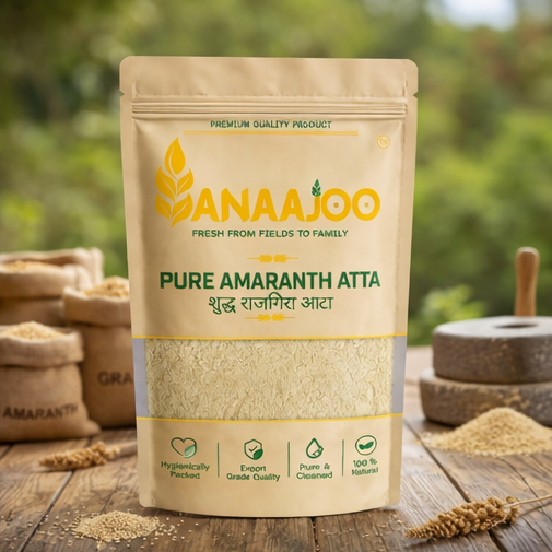Anaajoo Pure Amaranth Atta (शुद्ध राजगिरा आटा) | Rajgira Flour, Vrat Special, High Protein, Chemical-Free