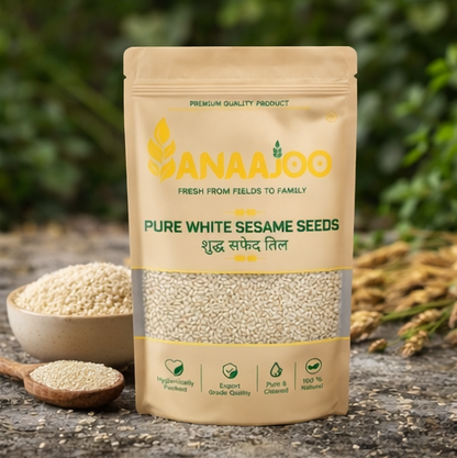 Anaajoo Pure White Sesame Seeds (शुद्ध सफेद तिल) | Premium Til, Chemical-Free, Natural & Nutrient-Rich