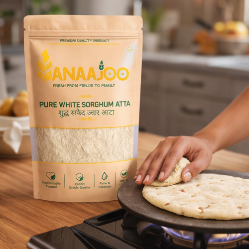 Anaajoo Pure White Sorghum Atta (शुद्ध सफेद ज्वार आटा) | Jowar Flour, Gluten-Free Style, Chemical-Free, Premium Millet Atta