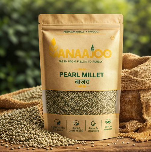 Anaajoo Pearl Millet (बाजरा) | Premium Bajra Grain, Chemical-Free, Sortex Cleaned, High-Fiber