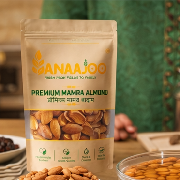 Anaajoo Premium Mamra Almond (प्रीमियम मामरा बादाम) | High-Quality Badam, Chemical-Free, Nutrient-Rich