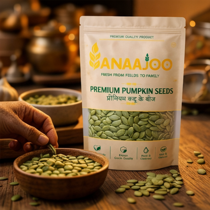 Anaajoo Premium Pumpkin Seeds (प्रीमियम कद्दू के बीज) | Protein-Rich Superfood, Chemical-Free, Natural Seeds