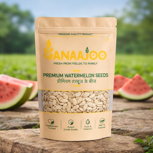 Anaajoo Premium Watermelon Seeds (प्रीमियम तरबूज के बीज) | Magaj Seeds, Light & Nutrient-Rich, Chemical-Free