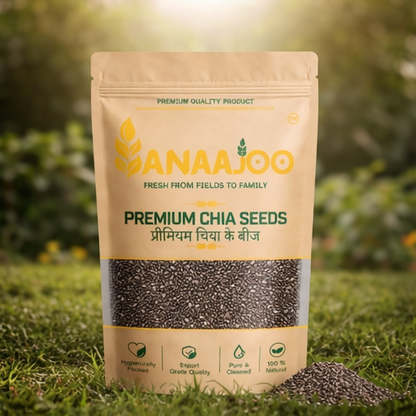 Anaajoo Premium Chia Seeds (प्रीमियम चिया के बीज) | Omega-3 Superfood, High Fiber, Chemical-Free