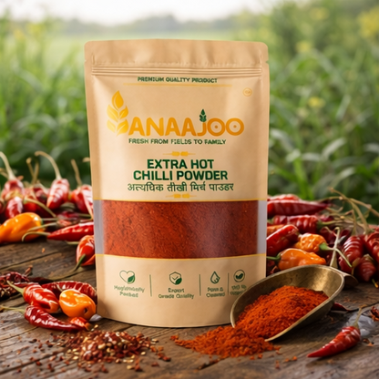 Anaajoo Extra Hot Chilli Powder (अत्यधिक तीखी मिर्च पाउडर) | Premium Lal Mirch Powder, Strong Spice, Chemical-Free