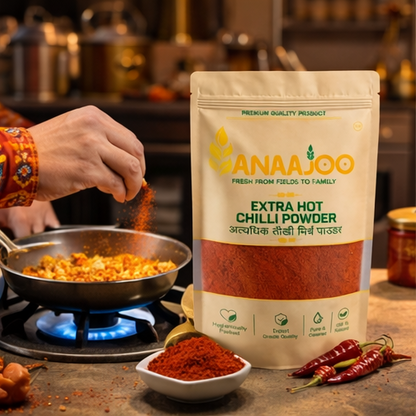 Anaajoo Extra Hot Chilli Powder (अत्यधिक तीखी मिर्च पाउडर) | Premium Lal Mirch Powder, Strong Spice, Chemical-Free