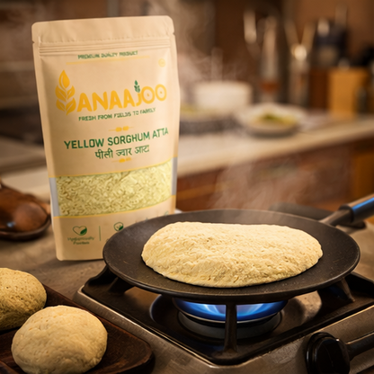 Anaajoo Yellow Sorghum Atta (पीली ज्वार आटा) | Jowar Flour, Gluten-Free Style, Chemical-Free, Healthy Millet Atta