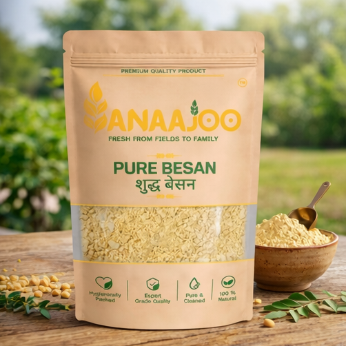 Anaajoo Pure Besan (शुद्ध बेसन) | Gram Flour, Chemical-Free, Fine Texture, Premium Quality