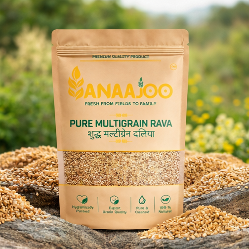 Anaajoo Pure Multigrain Rava (शुद्ध मल्टीग्रेन दलिया) | Healthy Mixed Grain Daliya, High Fiber, Chemical-Free