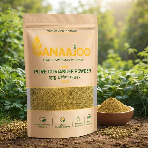 Anaajoo Pure Coriander Powder (शुद्ध धनिया पाउडर) | Premium Dhaniya Powder, Chemical-Free, Fresh Aroma