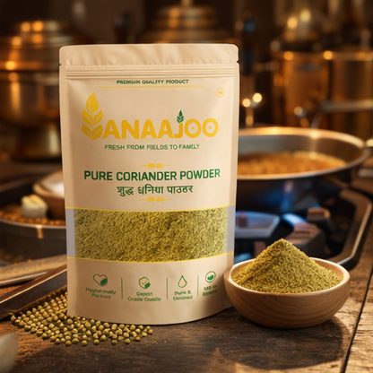Anaajoo Pure Coriander Powder (शुद्ध धनिया पाउडर) | Premium Dhaniya Powder, Chemical-Free, Fresh Aroma