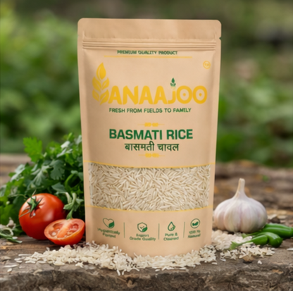 Anaajoo Basmati Rice (बासमती चावल) | Premium Long Grain Aromatic Rice, Chemical-Free, Sortex Cleaned