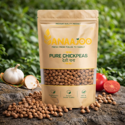 Anaajoo Pure Chickpeas (देसी चना) | Premium Whole Chana, Chemical-Free, Sortex Cleaned, High-Protein