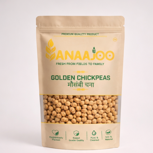Anaajoo Golden Chickpeas (मौसंबी चना) | Premium Golden Chana, Chemical-Free, Sortex Cleaned, High-Protein