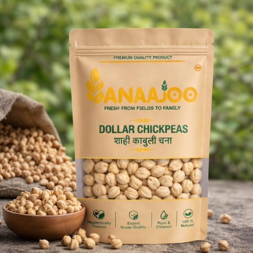 Anaajoo Dollar Chickpeas (शाही काबुली चना) | Premium Large Kabuli Chana, Chemical-Free, Sortex Cleaned, High-Protein