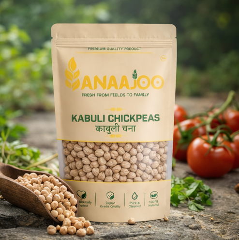 Anaajoo Kabuli Chickpeas (काबुली चना) | Premium White Chickpeas, Chemical-Free, Sortex Cleaned, High-Protein