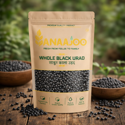 Anaajoo Whole Black Urad (साबुत काला उड़द) | Premium Urad Whole, Chemical-Free, Sortex Cleaned, High-Protein