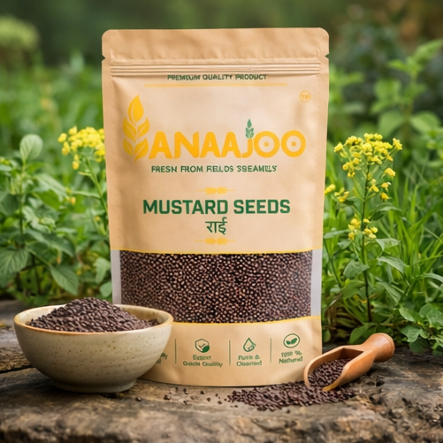 Anaajoo Mustard Seeds (राई) | Premium Rai Seeds, Chemical-Free, Sortex Cleaned, Strong Aroma