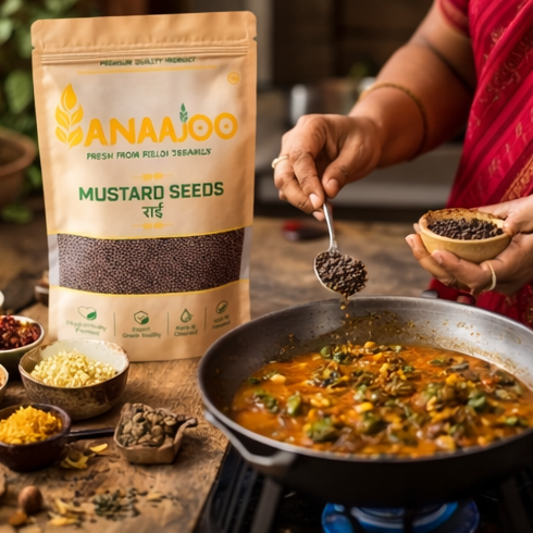 Anaajoo Mustard Seeds (राई) | Premium Rai Seeds, Chemical-Free, Sortex Cleaned, Strong Aroma