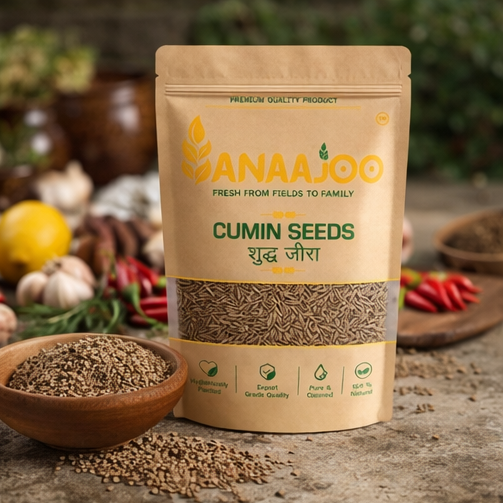 Anaajoo Cumin Seeds (शुद्ध जीरा) | Premium Jeera, Chemical-Free, Sortex Cleaned, Strong Aroma