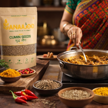 Anaajoo Cumin Seeds (शुद्ध जीरा) | Premium Jeera, Chemical-Free, Sortex Cleaned, Strong Aroma