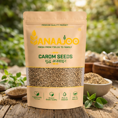 Anaajoo Carom Seeds (शुद्ध अजवाइन) | Premium Ajwain, Chemical-Free, Sortex Cleaned, Strong Aroma
