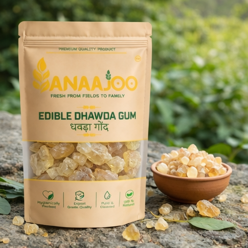 Anaajoo Edible Dhawda Gum (धावड़ा गोंद) | Natural Gond, Premium Quality, Chemical-Free, Traditional Superfood