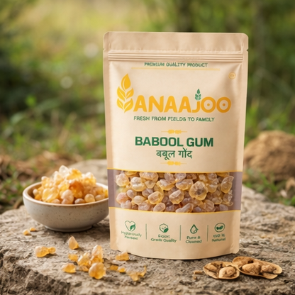 Anaajoo Babool Gum (बबूल गोंद) | Edible Gond, Natural & Chemical-Free, Premium Quality