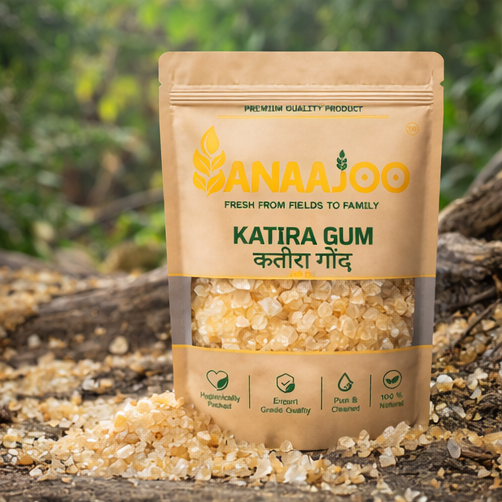 Anaajoo Katira Gum (कतीरा गोंद) | Edible Gond Katira, Natural Cooling Superfood, Chemical-Free