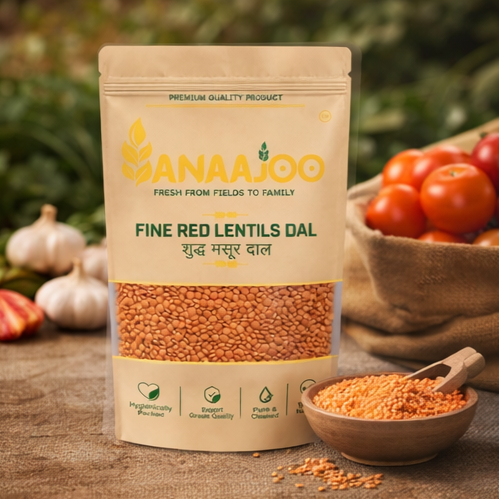 Anaajoo Fine Red Lentils Dal (शुद्ध मसूर दाल) | Masoor Dal, Premium Quality, Chemical-Free, Quick Cooking
