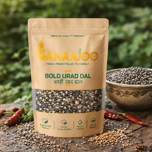 Anaajoo Bold Urad Dal (शाही उड़द दाल) | Premium Urad Dal, Creamy Texture, Chemical-Free, High Quality