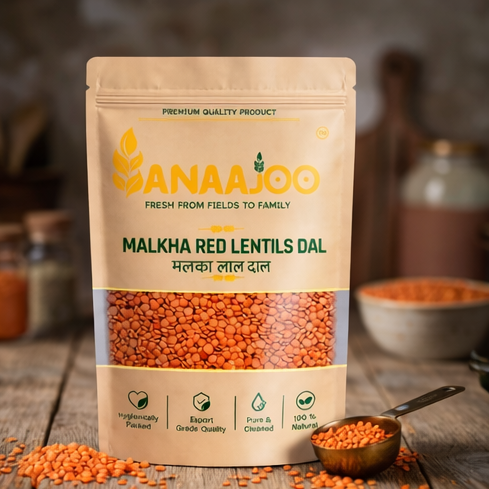 Anaajoo Malkha Red Lentils (मलका लाल दाल) | Masoor Dal, Premium Quality, Chemical-Free, Rich Taste