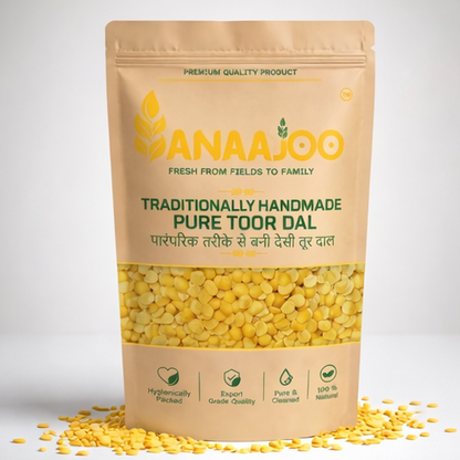 Anaajoo Traditionally Handmade Pure Toor Dal (पारंपरिक तरीके से बनी देसी तूर दाल) | Desi Arhar Dal, Premium Quality, Chemical-Free