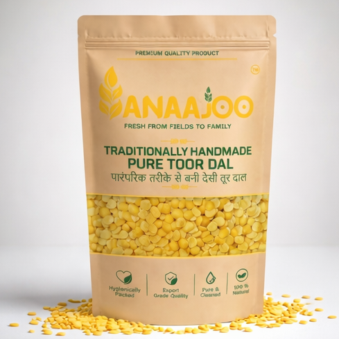 Anaajoo Traditionally Handmade Pure Toor Dal (पारंपरिक तरीके से बनी देसी तूर दाल) | Desi Arhar Dal, Premium Quality, Chemical-Free