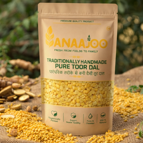 Anaajoo Traditionally Handmade Pure Toor Dal (पारंपरिक तरीके से बनी देसी तूर दाल) | Desi Arhar Dal, Premium Quality, Chemical-Free