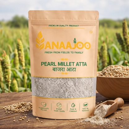 Anaajoo Pearl Millet Atta (बाजरा आटा) | Bajra Flour, Chemical-Free, High Fiber, Healthy Millet Atta