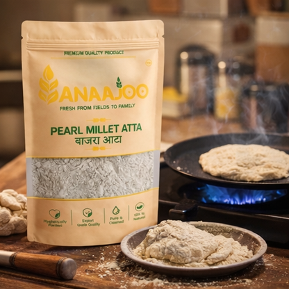 Anaajoo Pearl Millet Atta (बाजरा आटा) | Bajra Flour, Chemical-Free, High Fiber, Healthy Millet Atta