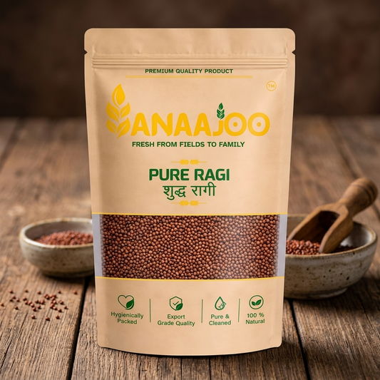 Anaajoo Pure Ragi (शुद्ध रागी) | Premium Finger Millet, Chemical-Free, Sortex Cleaned, Calcium-Rich Superfood