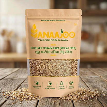 Anaajoo Pure Multigrain Rava (Wheat Free) (शुद्ध मल्टीग्रेन दलिया - गेहूं रहित) | Gluten-Free Style, Healthy Grain Blend, Chemical-Free