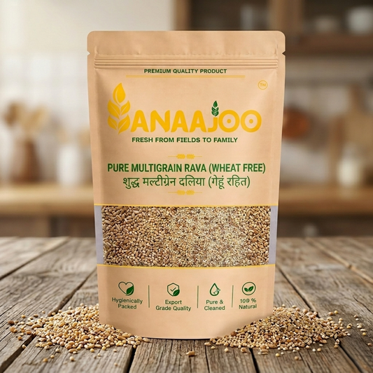 Anaajoo Pure Multigrain Rava (Wheat Free) (शुद्ध मल्टीग्रेन दलिया - गेहूं रहित) | Gluten-Free Style, Healthy Grain Blend, Chemical-Free