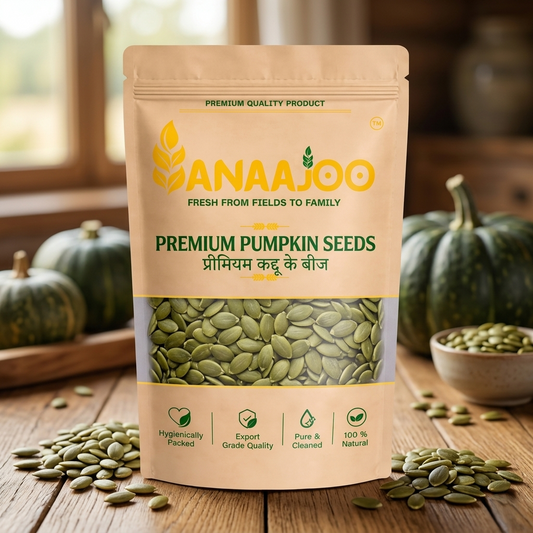 Anaajoo Premium Pumpkin Seeds (प्रीमियम कद्दू के बीज) | Protein-Rich Superfood, Chemical-Free, Natural Seeds