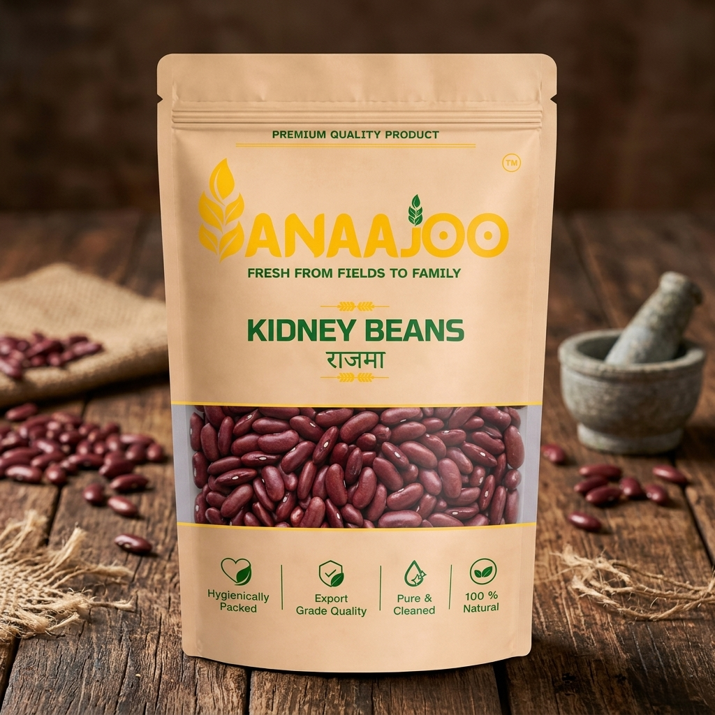 Anaajoo Kidney Beans (राजमा) | Premium Rajma Beans, Chemical-Free, Sortex Cleaned, High-Protein