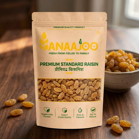 Anaajoo Premium Standard Raisins (प्रीमियम किशमिश) | Natural Kishmish, Chemical-Free, Everyday Dry Fruit