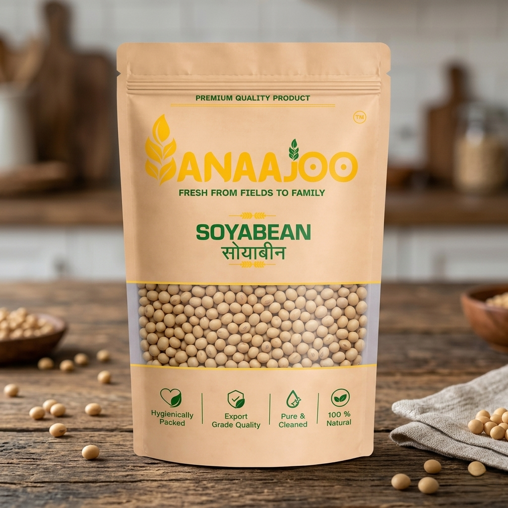 Anaajoo Soyabean (सोयाबीन) | Premium Soya Beans, Chemical-Free, Sortex Cleaned, High-Protein